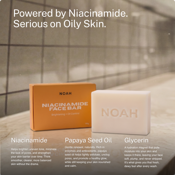 Noah Niacinamide Face Bar 135g (Cleanser For All Skin Types) - Removes Pimple Marks, Glowing Skin