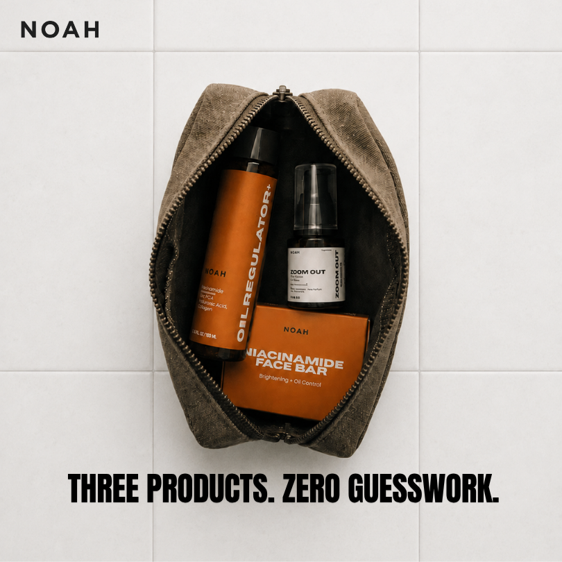 Skin Reset Kit ( Noah Niacinamide Face Bar, Oil Regulator Toner & Zoom Out Serum)